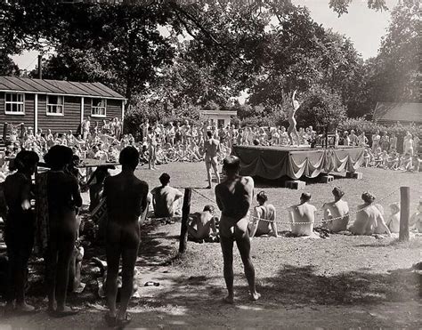 mother son nudist|Family beauty contest at a nudist camp , 1965